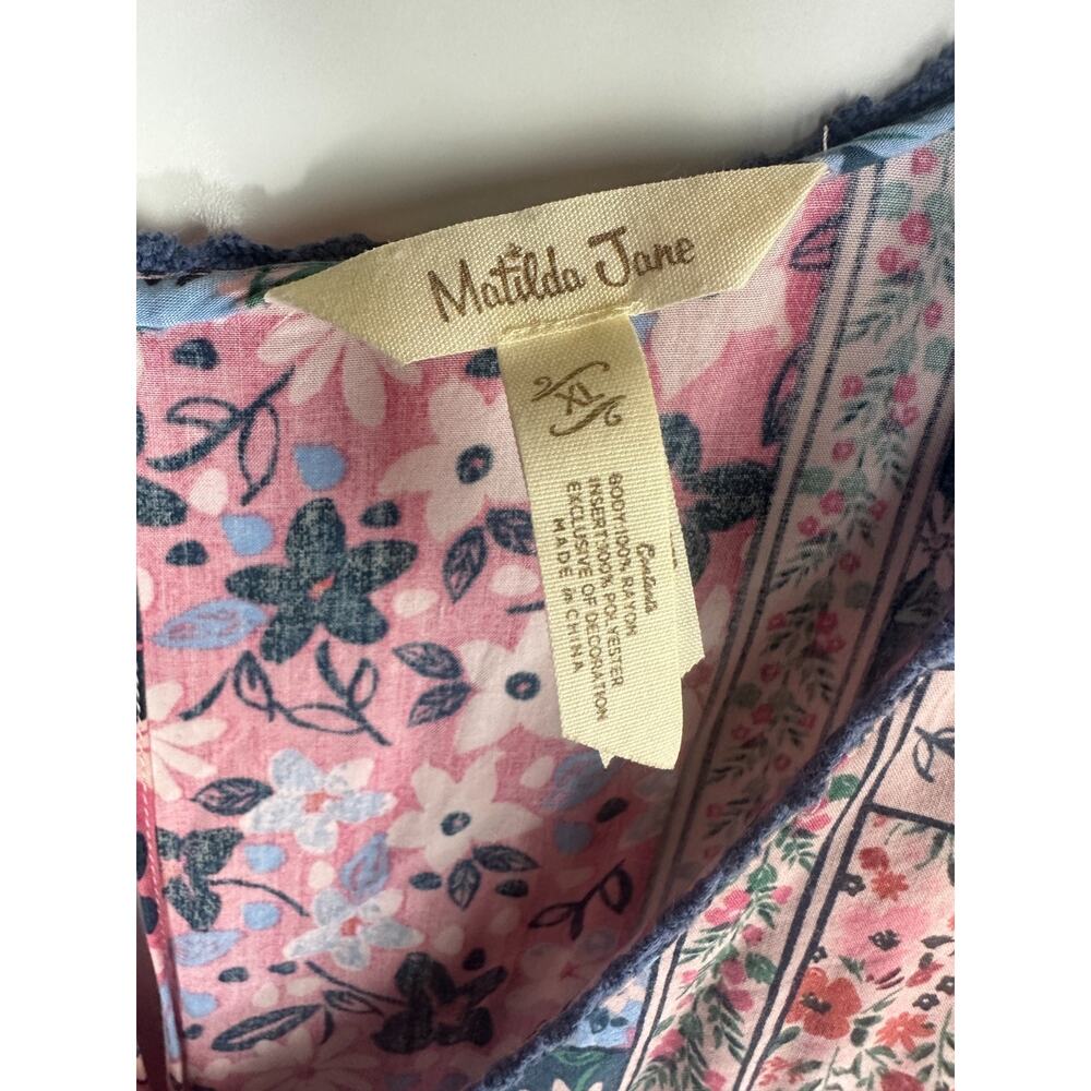 Matilda Jane Wildlife Maxi Dress Pink Teal Floral Boho Patchwork Women's Size XL - Picture 9 of 16